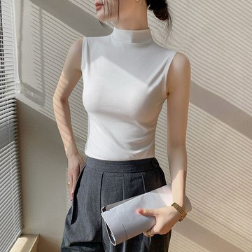 💥好物優選💥半高领螺纹背心女内搭2026年新款春秋无袖内衣外穿打底衫