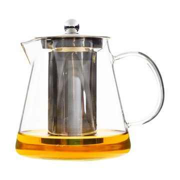 一品川流 沏茶可直火玻璃濾泡茶壺-950ml-錐形-2入