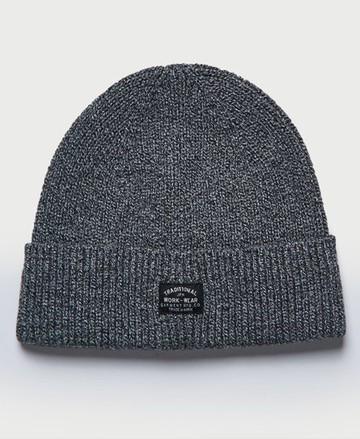 Superdry Men's Unisex Twist Worker Beanie Black / Black Twist - Size: 1SIZE