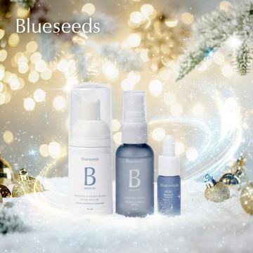 聖誕美肌魔法禮☃️快速出貨【Blueseeds】玫瑰煥顏隨身保養3件組🌟(保濕潔顏慕斯30ml+保濕精露噴霧30ml+玫瑰精油露5ml) l 芙彤園