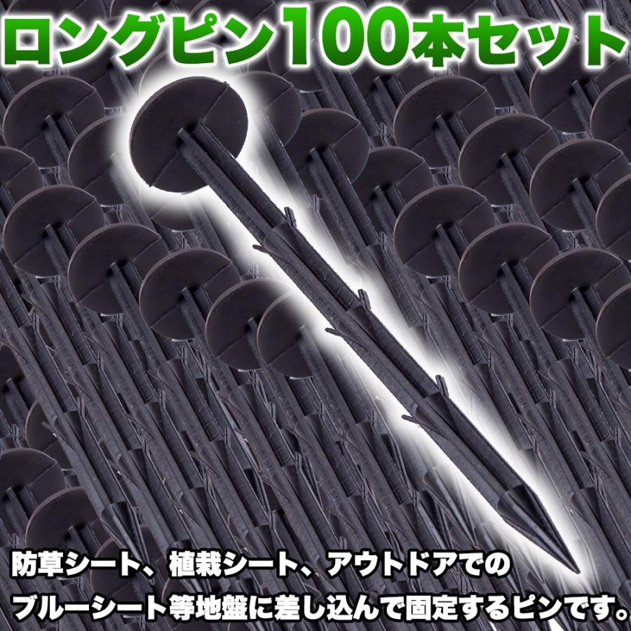 防草シート 固定 ピン PP杭 100本 ＆ ハンマー 菜園 園芸 セット (黒 11) 固定ピン セット ブラック まとめ買い 押さえ 除草シート 防草 シート 防草ピン