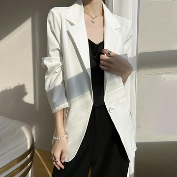 【巴黎精品】現貨+預購 西裝外套休閒西服-寬鬆天絲休閒小西裝女外套5色a1be54