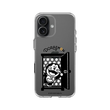 iPhone 17 Clear Case（相機按鈕） 透明 - 哆啦A夢 Doraemon - 黑白任意門款