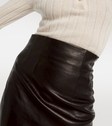 Khaite Loxley leather pencil skirt