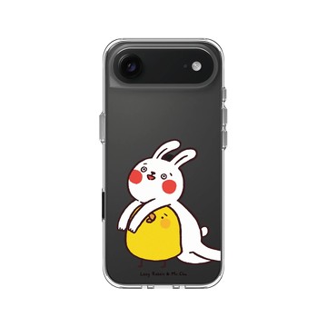 iPhone Air Clear Case（相機按鈕） 透明 - 懶散兔與啾先生 Lazy Rabbit and Mr.Chu - 黏著你