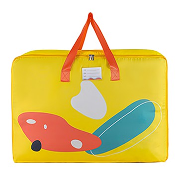 E.City 大容量卡通衣被搬家打包收納袋  70x50x29cm  高密度牛津布  約8~10kg承重  顏色隨機  1組