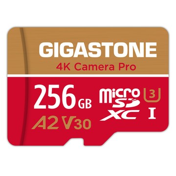 Gigastone 4K Camera Pro microSDHC UHS- U3 A2 V30 256GB (2入組) 攝影高速記憶卡(附SD轉卡)