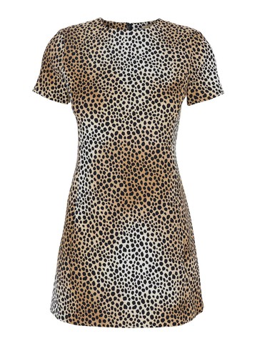 MICHAEL Michael Kors Brown Mini Dress With All-over Leopard Print In Tech Fabric Blend Woman
