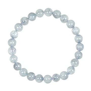 【正佳珠寶】藍髮晶 頂級藍鋼絲髮晶 7.4-7.8mm 藍鋼絲髮晶手珠