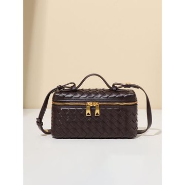 【跨境專供】手工編制時尚流行飯盒包新款潮流單肩手提斜跨盒子包