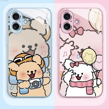 ✨限時下殺✨蘋果16手機殻拍照小狗15promax情侶iPhone14卡通13新款12可愛11pm
