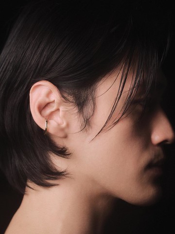 925 Silver 14k Gold Flower Ear Cuff (236)