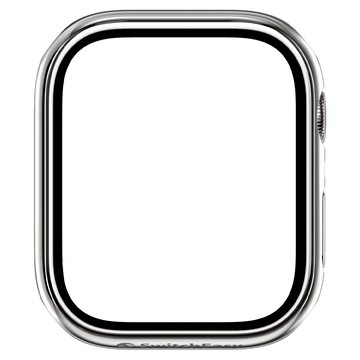 SwitchEasy 魚骨牌 Hybrid 9H鋼化玻璃雙料保護殼 適用於 Apple Watch 41mm 單層裝甲 面和機身  銀色  1個