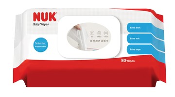 【箱購，免運費】最新NUK 加厚加大型 柔濕巾-含蓋(80抽x20包/箱)