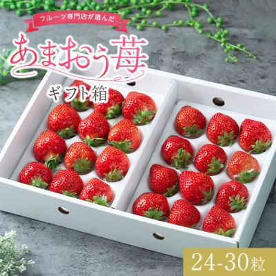 ふるさと納税 中間市 フルーツ専門店が選んだ「あまおう苺」ギフト箱(24-30粒)(中間市)