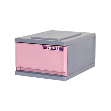 微風單層抽屜式整理箱小-粉色
