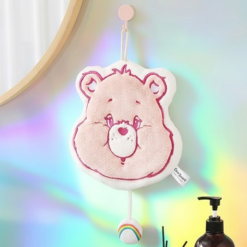 【CARE BEARS彩虹熊】珊瑚絨加厚擦手巾 粉
