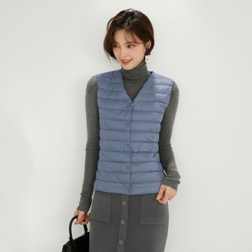 現貨女圓領 V領兩穿輕型羽絨背心外套90%白鴨絨小中大尺碼【24-25-82016-23】ibella 艾貝拉