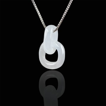 【永恆同心】冰種翡翠環環相扣項鍊 | 天然緬甸玉A貨翡翠 | 送禮