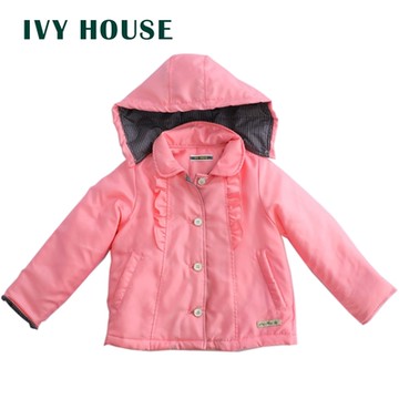 IVY HOUSE常春藤 女童胸活葉剪接鋪棉連帽外套(95cm~125cm)061211