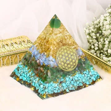 金字塔原石奧根能量塔家居臥室客廳書桌水晶塔擺件招財轉運水晶石