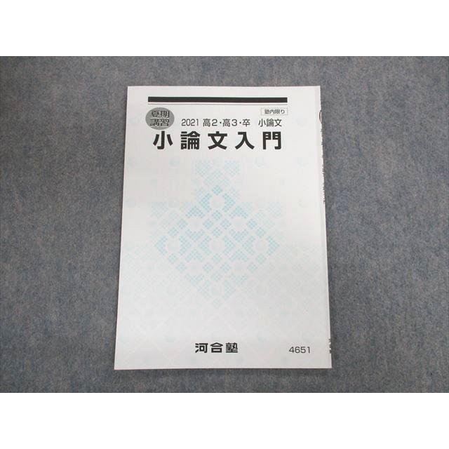 UN03-010 河合塾 高2・高3 小論文入門 テキスト 2021 夏期 04s0C