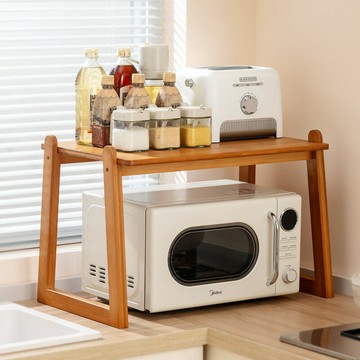 【含稅/免運】 廚房微波爐置物架臺面雙層電飯煲烤箱收納架微波爐架子簡約好組裝