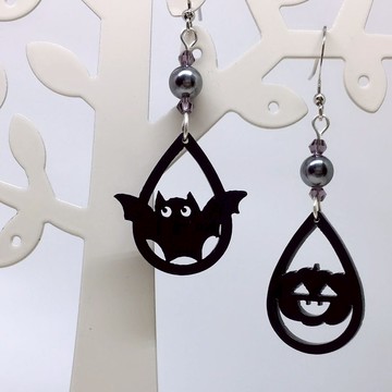 FOX Garden-BELIEVE 南瓜蝙蝠不對稱耳環