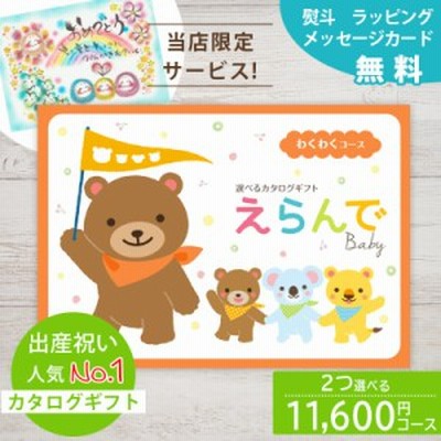 出産祝い カタログギフト えらんで Baby わくわくコースから2つ選べる 双子ちゃん兄弟へのプレゼント  誕生日のお祝いにも ネコポス発送