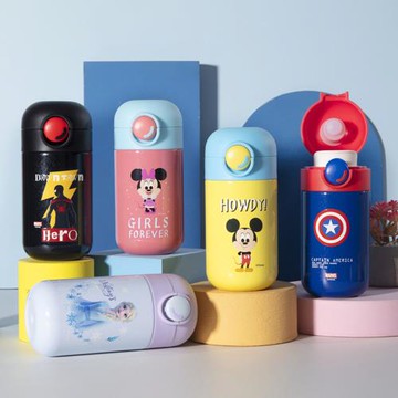 優貝選 迪士尼 316不鏽鋼直飲式 兩用 保冷/保溫 精巧型兒童水壺 300ML(平輸品)