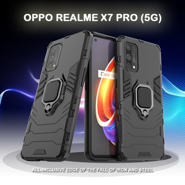 鋼鐵人/俠 Realme X7 PRO 5G 黑豹 磁吸 指環扣 支架 手機殼 硬殼 盔甲 防摔