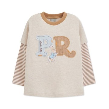 經典比得男假兩件長袖T恤 (天絲棉)