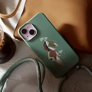 iPhone 17/16/15/14/13/12/SE3 聖誕假期 二合一防摔背繩手機殼