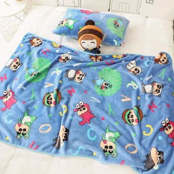 卡通蠟筆小新毛毯法蘭絨學生辦公室午睡蓋毯日系空調毯子宿舍床單