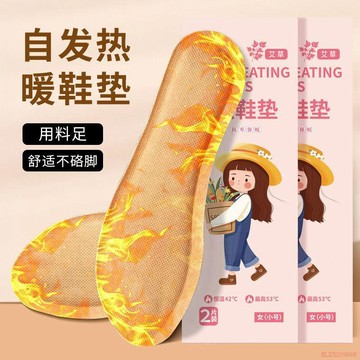 臺灣出貨12H🌈艾草自發熱鞋墊女冬季必備可行走免充電速熱恆溫55度加熱防寒保暖
