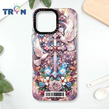 TRON iPhone 16 Pro Max 十字架華麗金光閃閃 防摔太空載具殼 透白 軟硬 手機殼