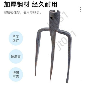【臺灣上新】 手工鍛打兩齒三齒刨地翻土鋤蟲草鋤花生爪兩頭忙兩頭鋤多用途鋤頭 熱銷