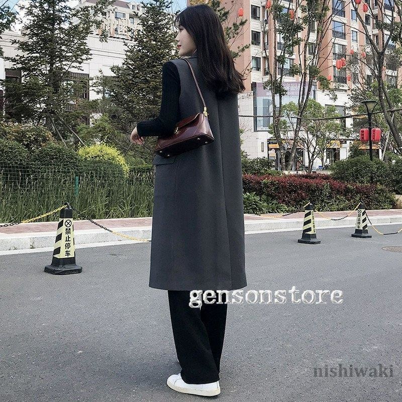 ミモレ丈 ロング ジレ レディース 春夏 ス ロングコート ジレ ジレンチスーツ 羽織り ノースリーブ 前開き オフィス カジュアル ミモレ丈 ロングベスト ジレ レディース 春夏 トップス ロング