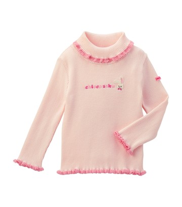 Miki House Embroidered Ruffle-Trim Sweater