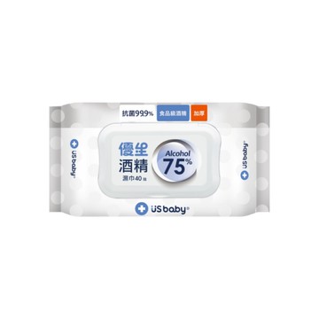 優生 酒精濕巾 75% Alcohol 超厚型40抽(顏色隨機出貨)
