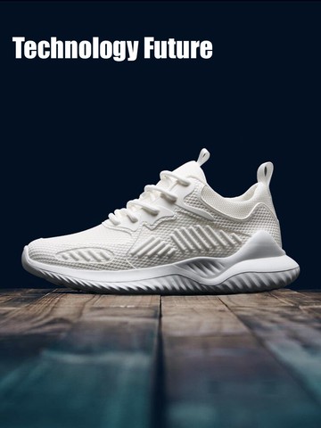 爆款秋季透氣網鞋男子輕跑鞋休閑跑步鞋男網面鞋潮流網紅運動鞋男