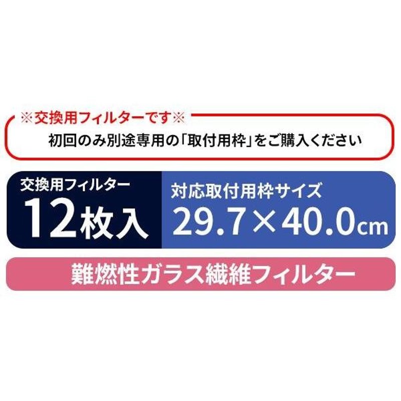 東洋機械 難燃性ガラス繊維 レンジフードフィルター 29.7x40.0 交換用フィルター12枚 | LINEショッピング