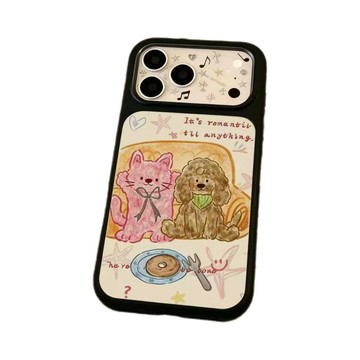 🎀臺灣出貨🎀小貓小狗彩繪適用蘋果17promax手機殼適用於iPhone16新款12卡通14plus潮 韓系手機殼