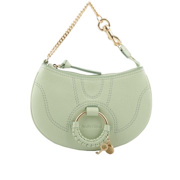 SEE BY CHLOE HANA 山羊皮勾釦手提包/松綠色