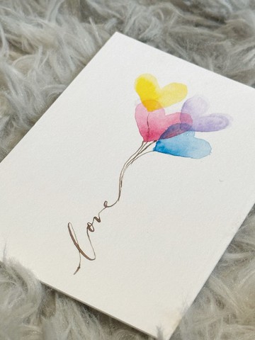 手繪水彩英文書法心意卡 - Shades of love