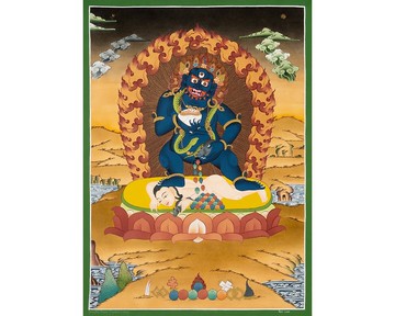 繁榮的藏巴拉唐卡掛毯   手工製作的西藏財富神