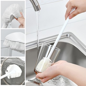 全方位矽膠灣頭長柄清潔刷(5入) 洗杯刷 奶瓶刷 保溫杯刷 水壺刷 長柄刷 水瓶刷