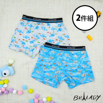 波蕾妮｜冒險鯊鯊 台灣製純棉男童內褲 2件組【M3488褲】平口褲 兒童內褲 男孩內褲 涼爽 四角褲 大童 2/8