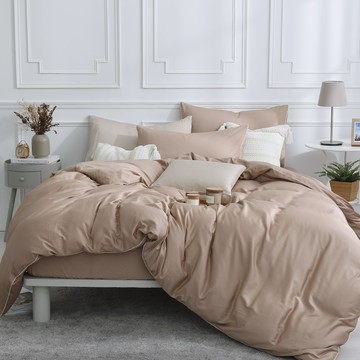 (單人/雙人/加大) / 300織長絨棉兩用被床包組 / 栗茶褐 / 時光漫旅 / 網路限定 / DON