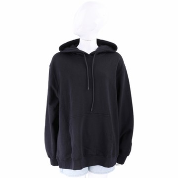 MSGM 字母印花連帽黑色棉質長袖運動衫 大學T(女款)